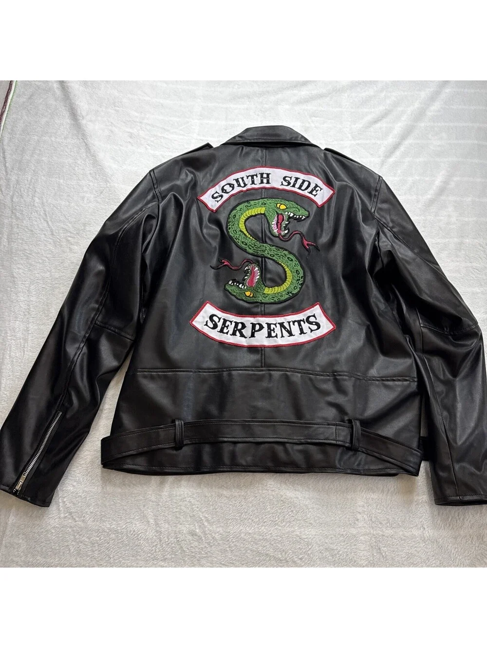 Jacket Faux Leather Serpents Riverdale Southside Side South Black Biker L